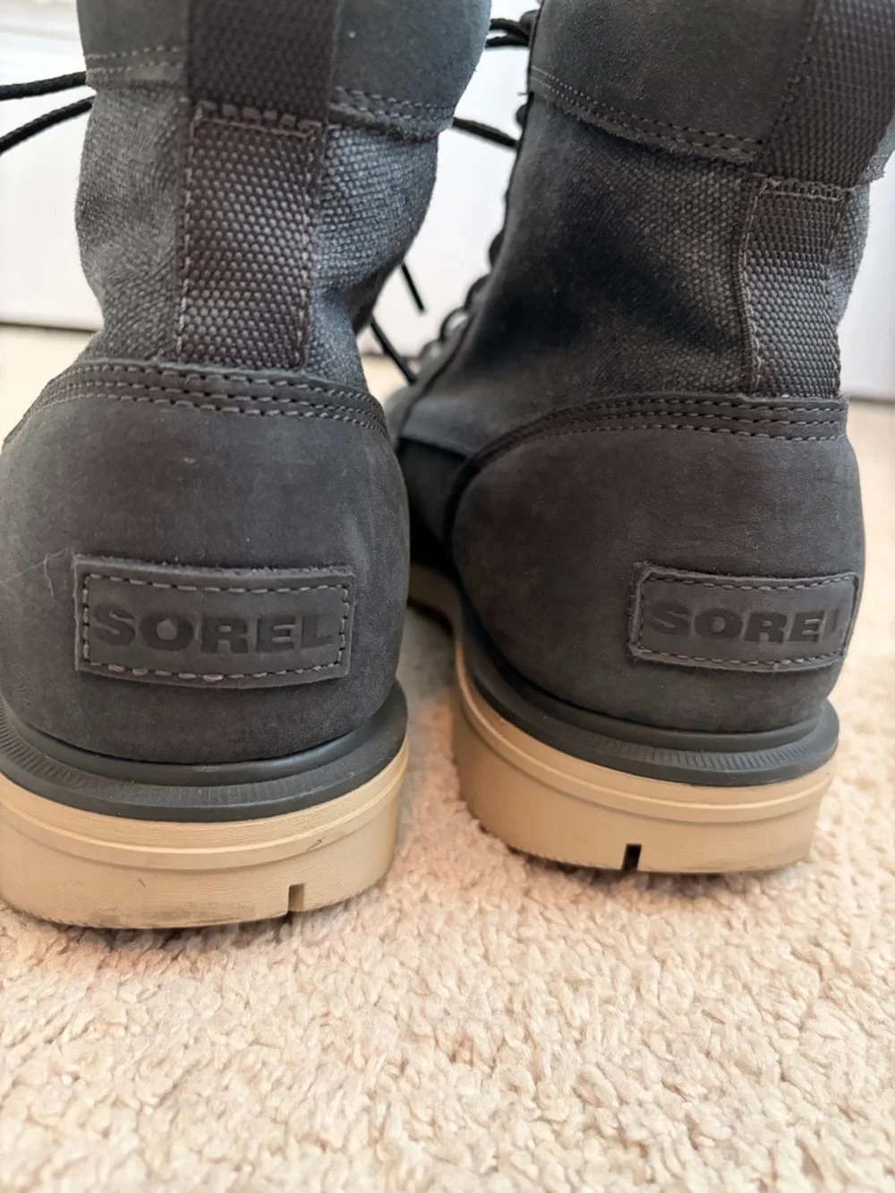 Sorel Carson Moc Waterproof Boots Mens Size 11.5 Charcoal Gray‎ NM4763-048
